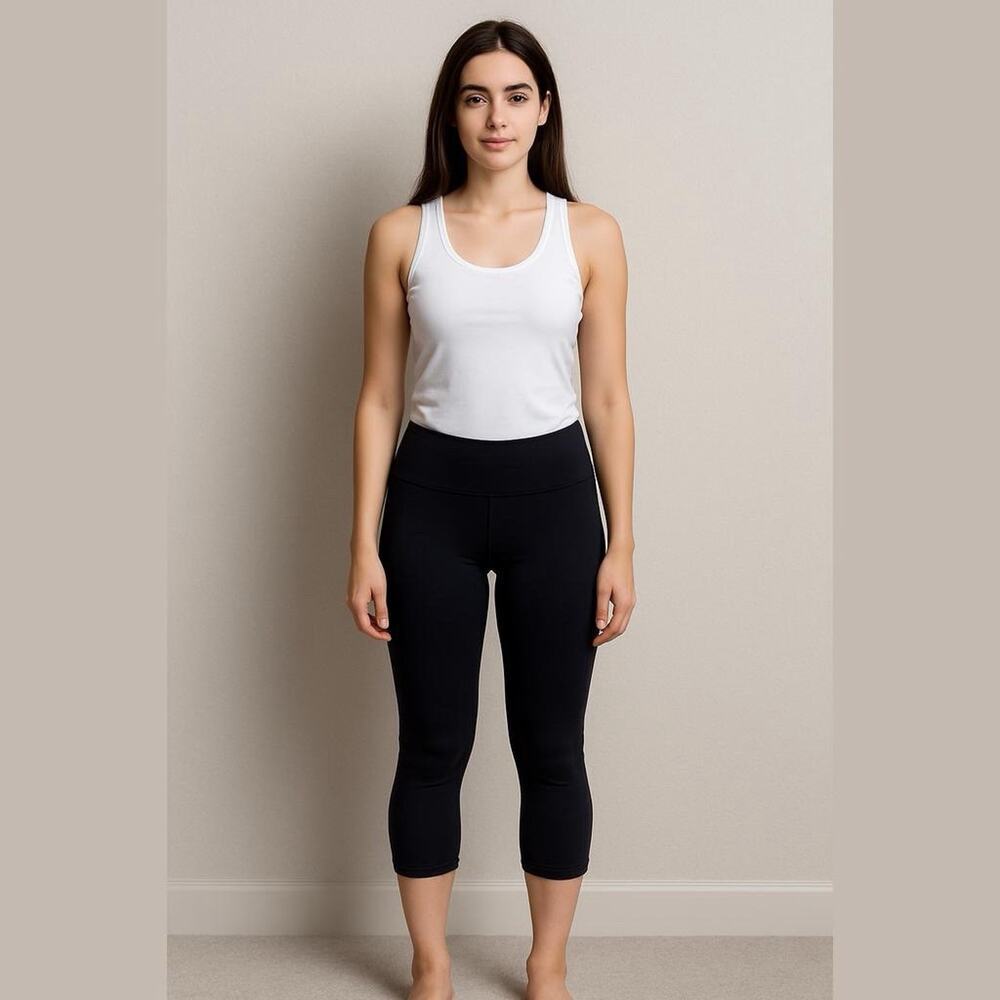 Lululemon Women’s Reveal Crop Leggings Mesh‎ Sides Sz XS Black Active Wear Yoga